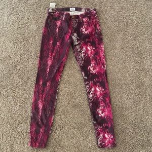 Pink Patterned Skinny Jeans